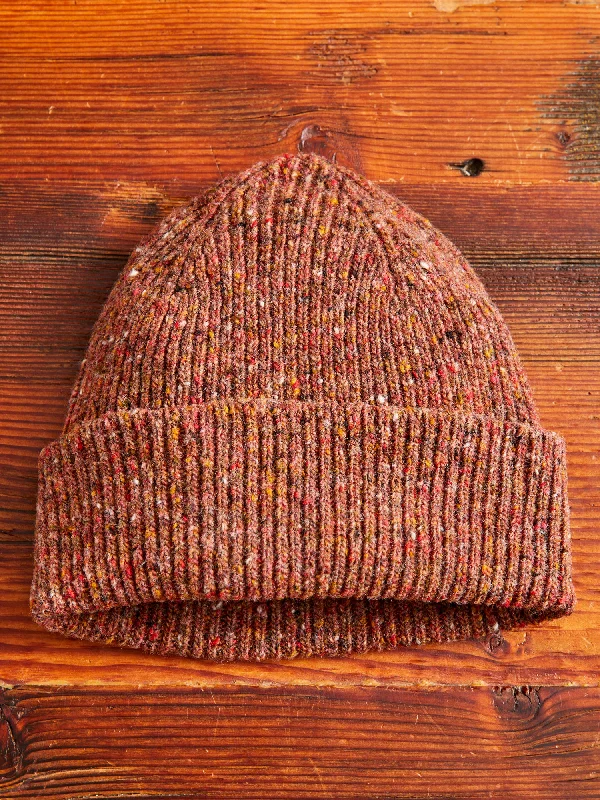 Wool Hats in teak brown-"Out of the Blue" Wool Beanie in Reddish