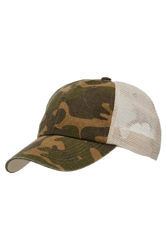 mens hats in broadcloth-J America Mens Riptide Trucker Snapback Hat - Camo