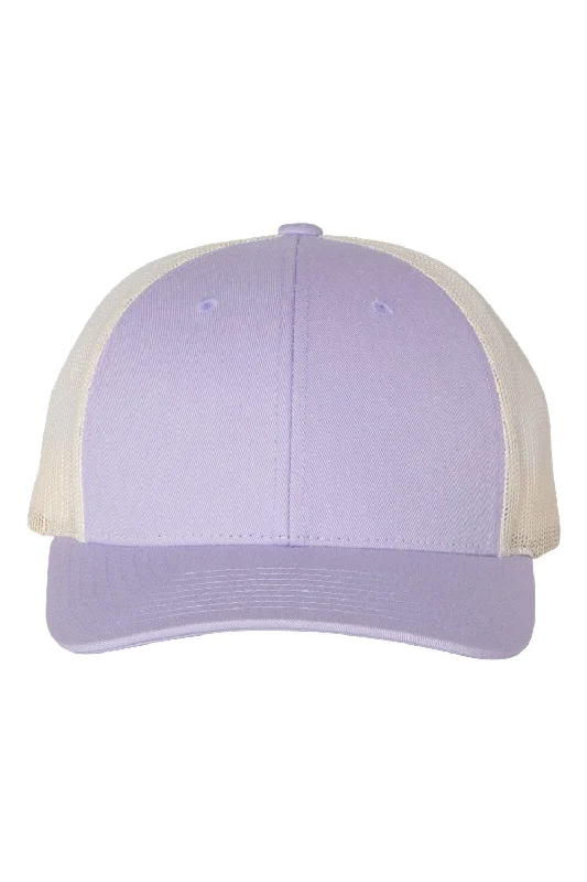 mens hats in rabbit fur-Richardson Mens Snapback Trucker Hat - Lilac Purple/Birch