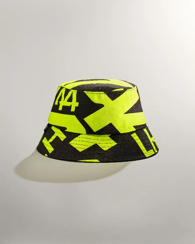 Bucket hats with tie dye-Lewis Hamilton Bucket Hat Neon Yellow