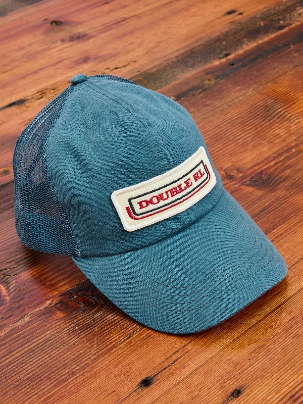 Beanies for music festivals-Double RL Trucker Cap in Gas Station Green