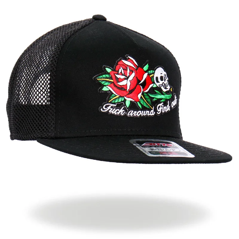 Beanies for cold nights-Hot Leathers GSH2026 Black Fuck Around Find Out Snapback Hat