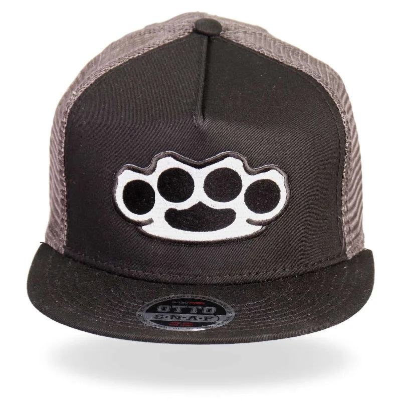 Workout headbands for sweat-Hot Leathers GSH4003 Brass Knuckles Hardcore Snap Back Hat