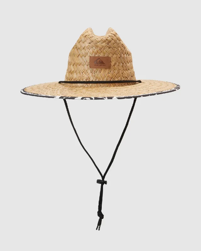 mens hats in percale-Mens Pierside Straw Lifeguard Hat