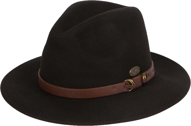 Wool Hats in spice green-Sakkas Grant Western Style Wide Brim Wool Fedora