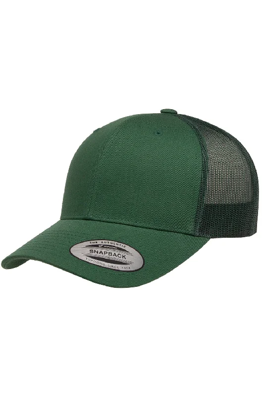 mens hats with plaid patterns-Yupoong Mens Adjustable Trucker Hat - Evergreen