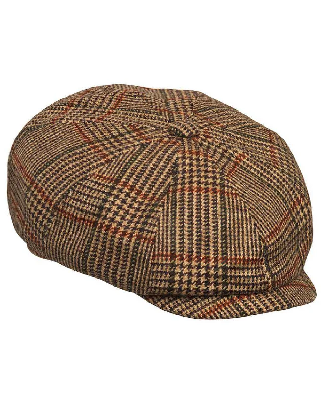 mens hats with cool tones-Laksen Cavendish Mens Bakerboy Tweed Cap