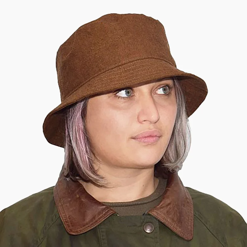 Bucket hats for casual Fridays-Linen Canvas Bucket Hat