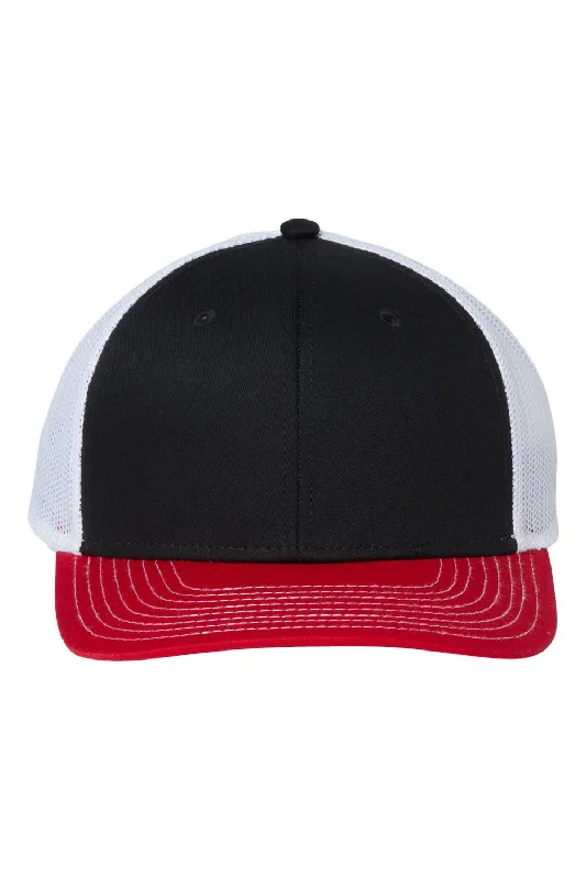 mens hats with muted colors-The Game Mens Everyday Snapback Trucker Hat - Black/Red/White