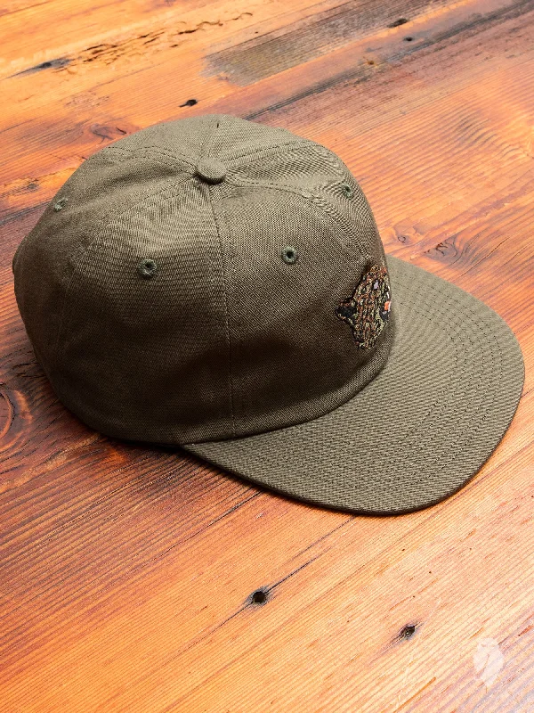 Beanies with pom poms-Leopard 6-Panel Hat in Military Olive