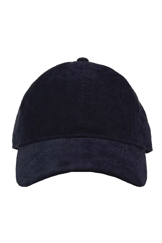 mens hats for wine tastings-The Game Mens Relaxed Corduroy Adjustable Hat - Navy Blue