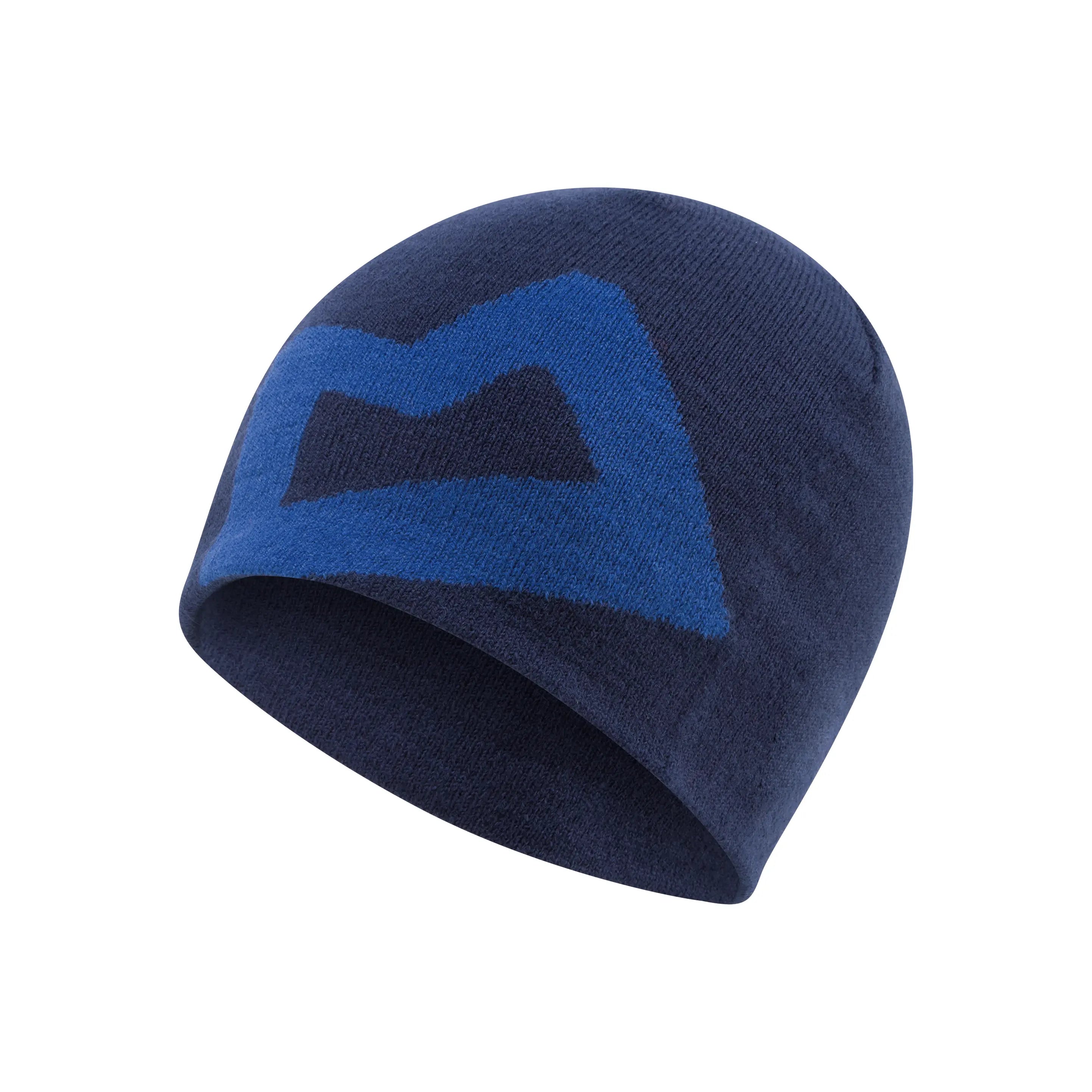 Satin headbands for hair-Mountain Equipment Branded Knitted Beanie Hat - Medieval/Lapis Blue