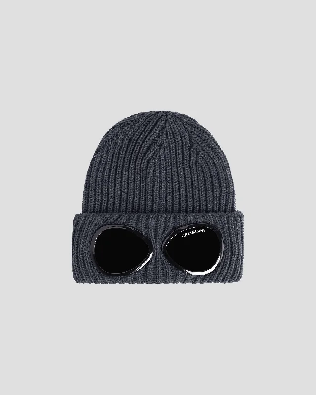 Wool Hats with warm tones-Extra Fine Merino Wool Goggle Beanie Forged Iron