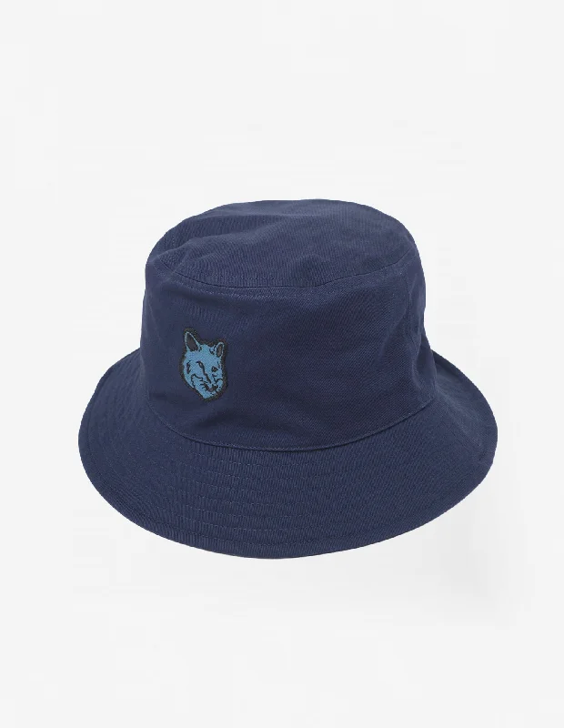 Bucket hats for athletes-Fox Head Patch Bucket Hat Ink Blue