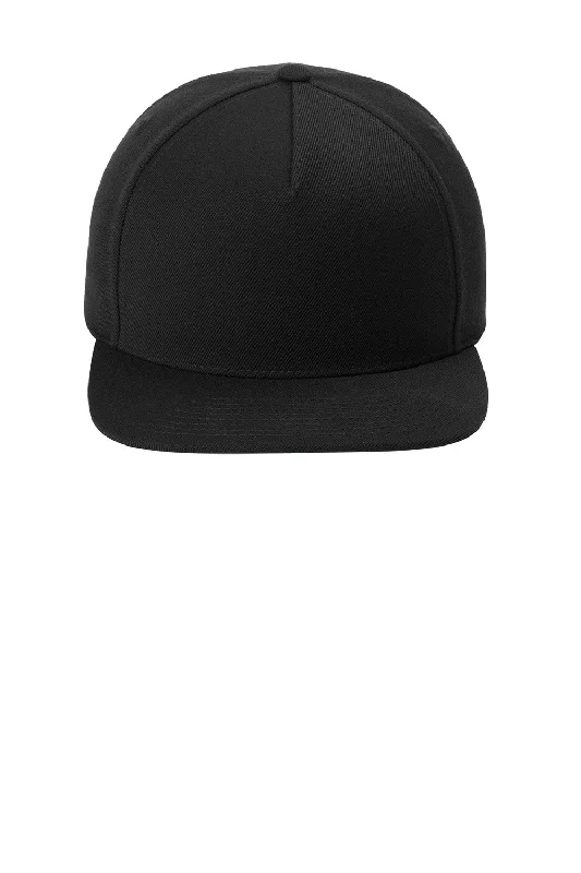 mens hats for picnics-Sport-Tek Mens Premium 5 Panel Snapback Hat - Black - New