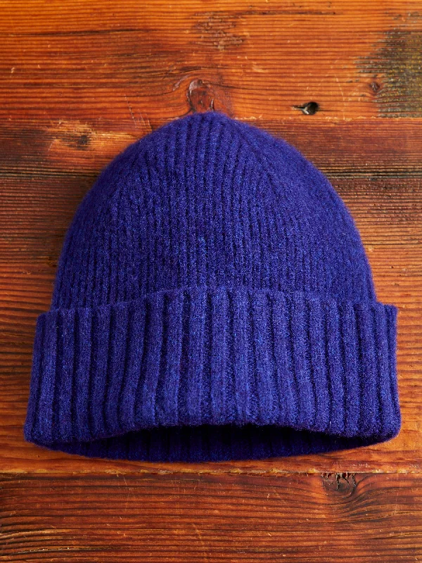 Wool Hats for frosty peaks-"King Jammy" Wool Beanie in Cobalt Love