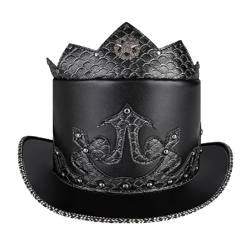 mens hats with fresh patterns-Men's Gothic Strappy Perlage Hat