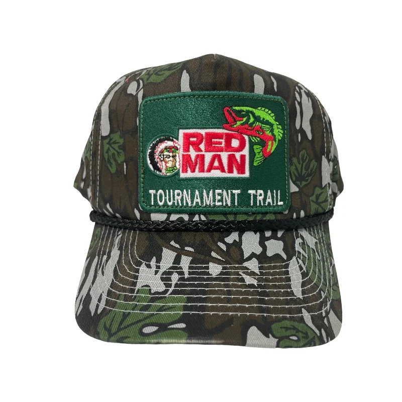 mens hats with classic patterns-Custom Redman tournament trail patch on a Camo rope SnapBack Hat Cap