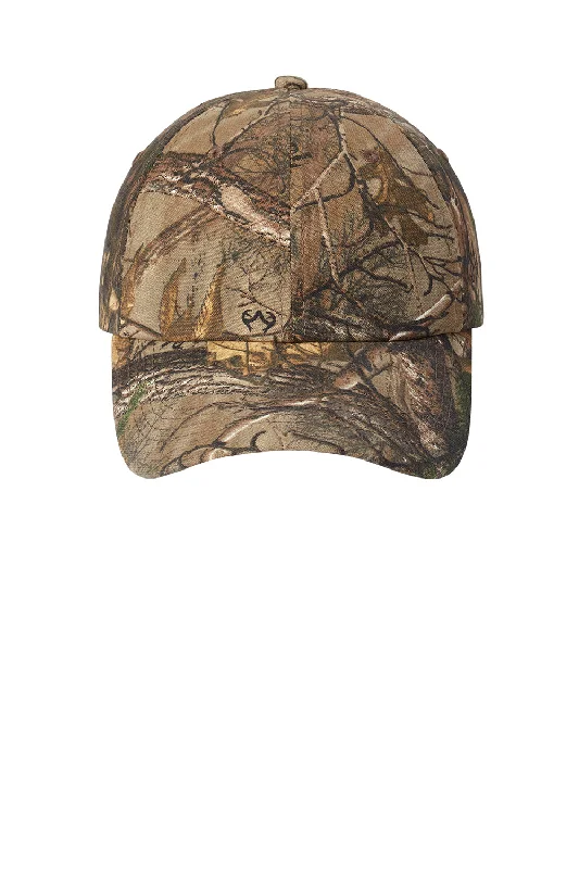 mens hats with quick dry fabric-Port Authority Mens Pro Camouflage Garment Washed Adjustable Hat - Realtree Edge Camo