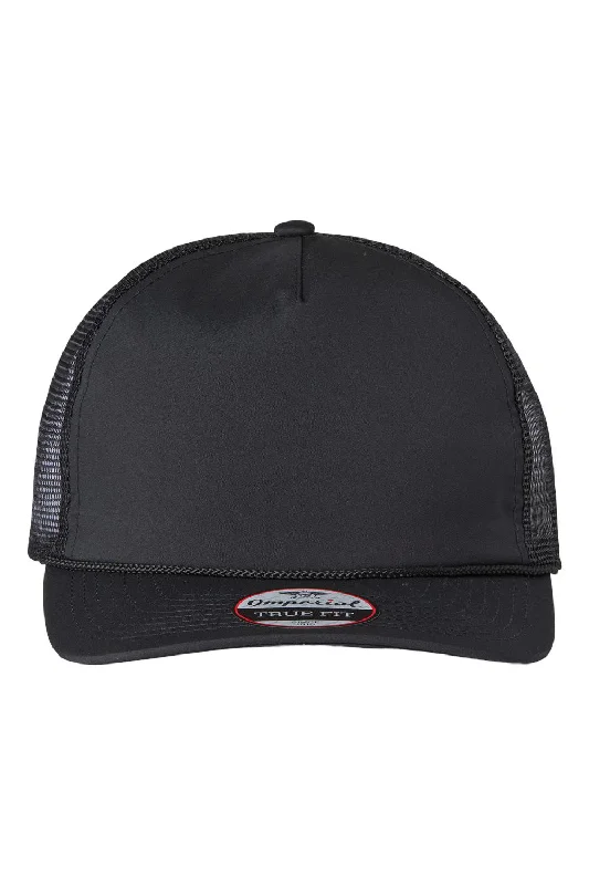 mens hats with vibrant patterns-Imperial Mens The Rabble Rouser Moisture Wicking Snapback Hat - Black