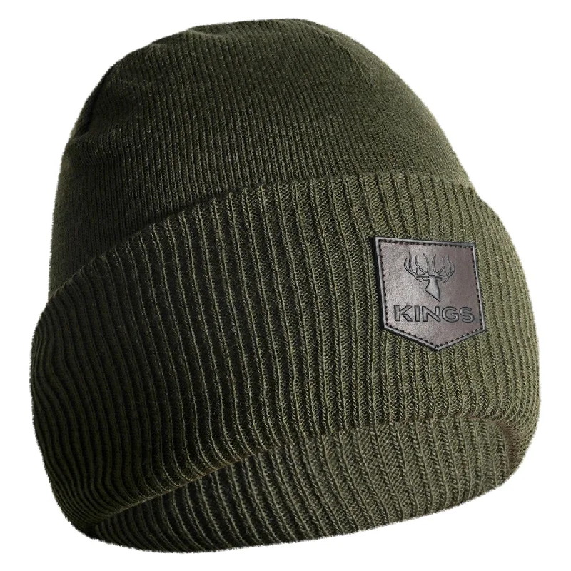 Beanies with thick yarn-Kings Cuffed Patch Beanie