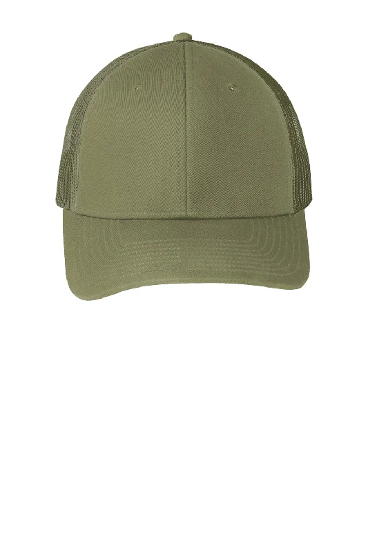 mens hats in vicuna-Port Authority Mens Adjustable Trucker Hat - Olive Drab Green