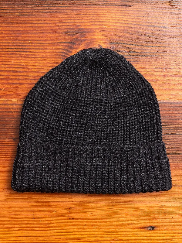 Wool Hats for frosty mesas-Wool Knit Watch Cap in Charcoal