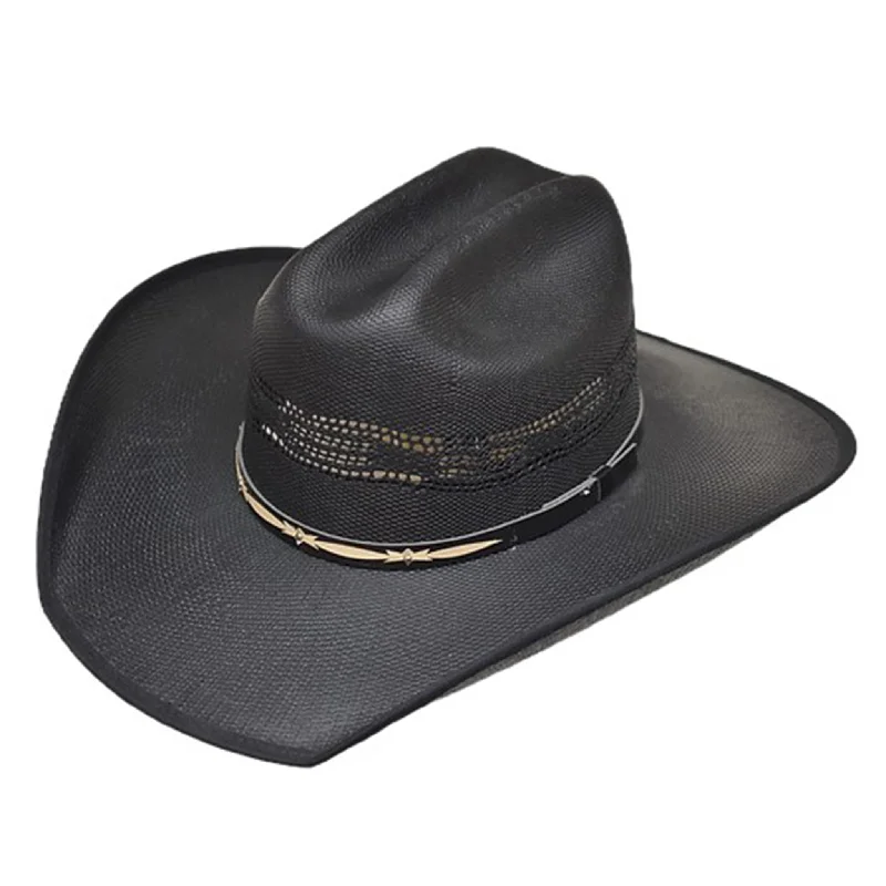 mens hats in pearl-Lonestar Hats Menard Black Bangora Straw Hat