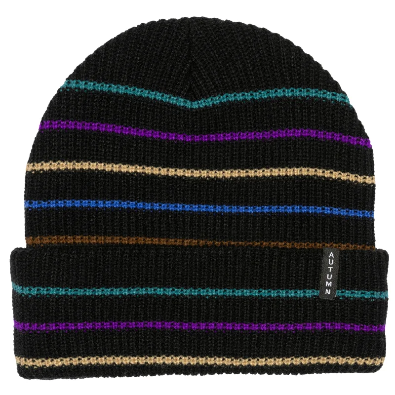 Running headbands for kids-Autumn Multi Stripe Beanie 2024