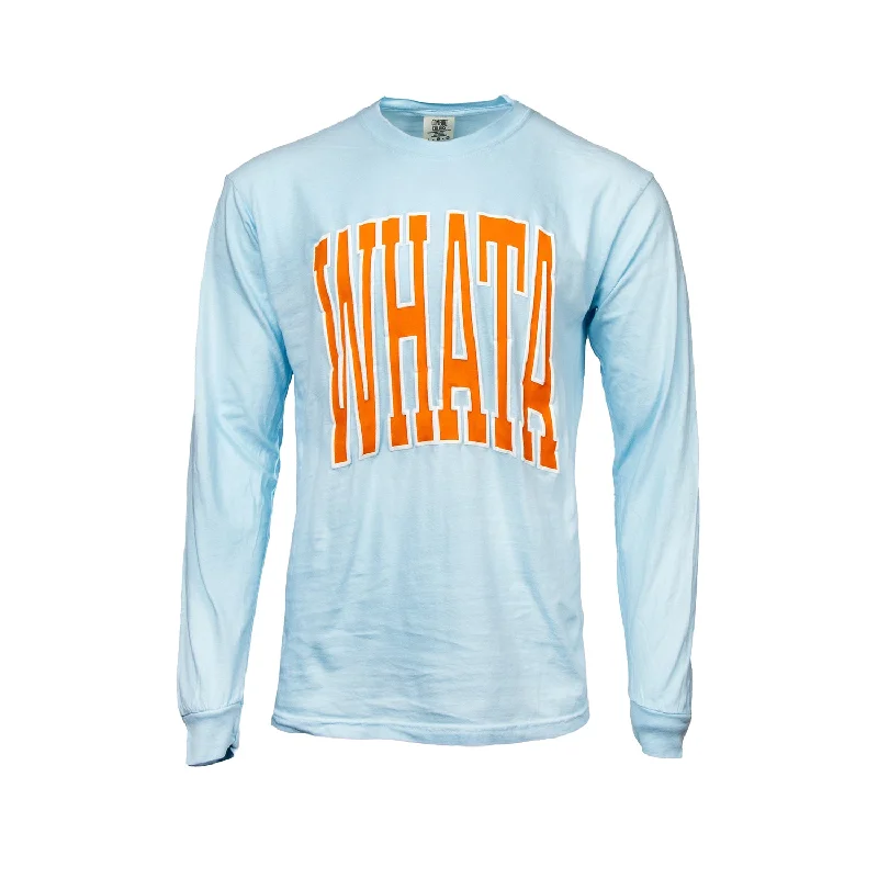 Beanies for winter sports-Blue Whata Long Sleeve Tee