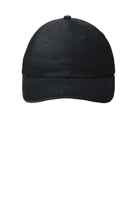 mens hats for scuba diving-Port Authority Mens Brushed Twill Adjustable Hat - Black