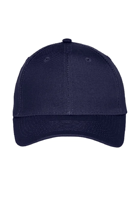 mens hats with clean patterns-Port Authority Mens Moisture Wicking Adjustable Hat - Navy Blue