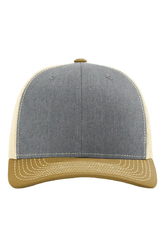 mens hats for lobster fishing-Richardson Mens Snapback Trucker Hat - Heather Grey/Birch/Amber Gold