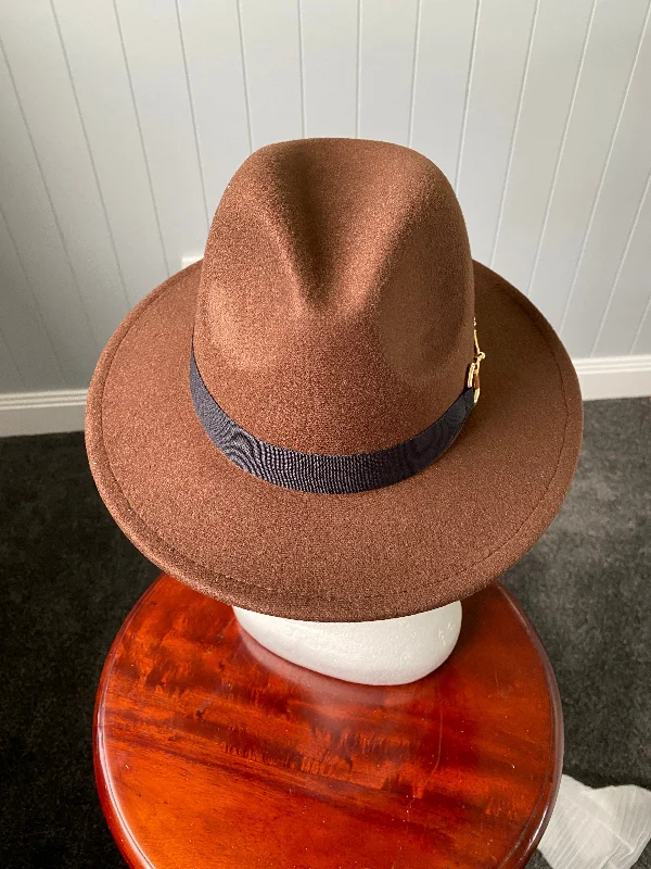 Thin headbands for men-Brown Panama Hat - Snaffle Bit Band