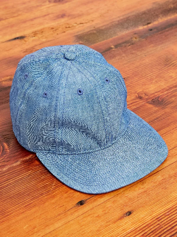 Silk headbands for summer-Chambray Cap in Blue