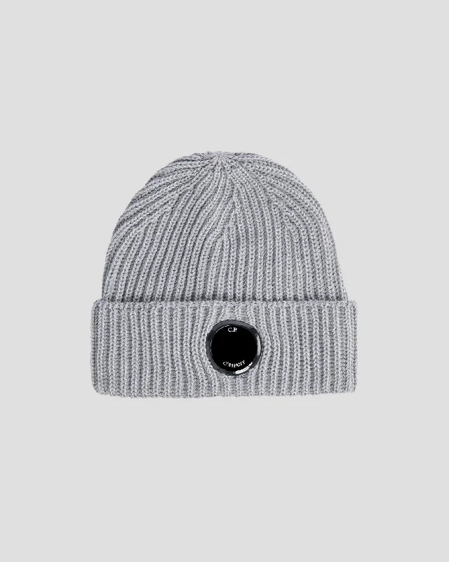 Wool Hats with rugged style-Extra Fine Merino Wool Beanie Grey Melange