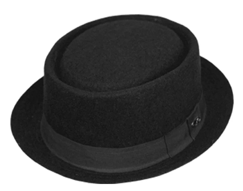 Wool Hats for wet ridges-Sakkas Contemporary Unisex Wool Pork Pie Fedora Hat