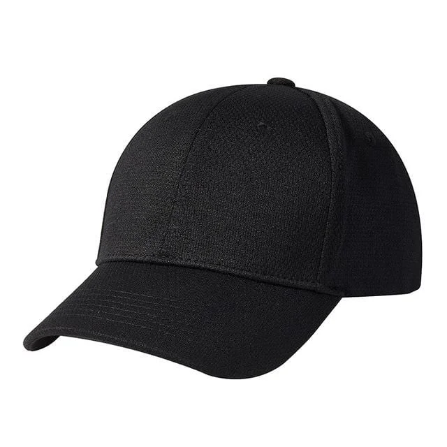 mens hats with structured crown-Men's Hip Hop Black Cap