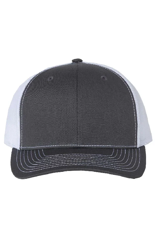 mens hats for golf-Richardson Mens Snapback Trucker Hat - Charcoal Grey/White