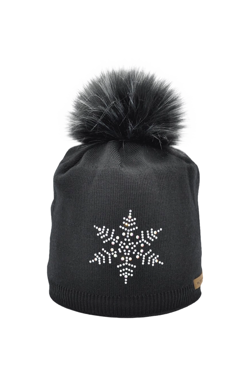 Wool Hats for warm ridges-Prima Snowflake Wool Beanie Hat