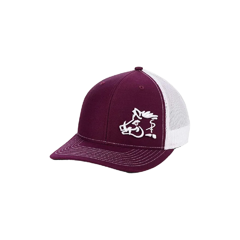 Stretch headbands for winter-Oil Field Hats Maroon Sniper Pig White Mesh Cap