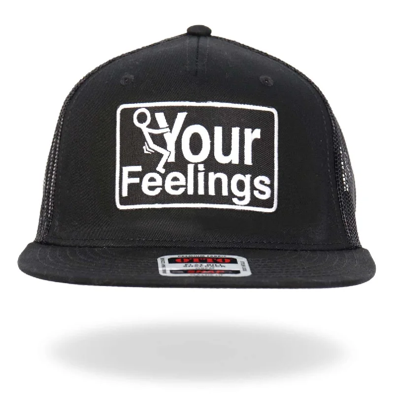 Beanies for cold runs-Hot Leathers Black And White Snapback F Your Feelings GSH2033