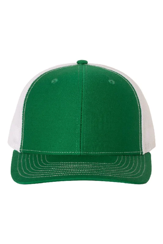 mens hats for snorkeling-Richardson Mens Snapback Trucker Hat - Kelly Green/White