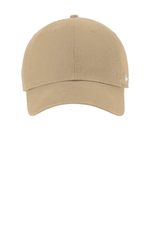 mens hats with sturdy crown-Nike Mens Heritage 86 Adjustable Hat - Khaki Brown