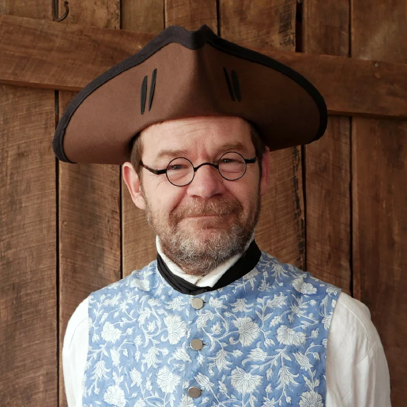 Wool Hats for wet peaks-Standard Wool Felt Tricorn Brown