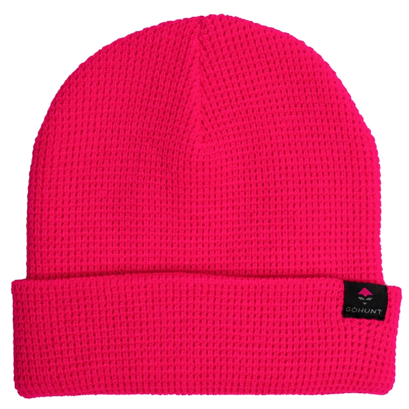 Beanies with unique logos-GOHUNT Waffle Roller Beanie