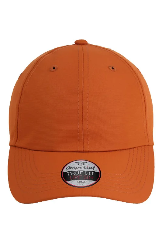 mens hats in chambray-Imperial Mens The Original Performance Moisture Wicking Adjustable Hat - Burnt Orange