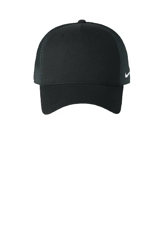 mens hats for casual Fridays-Nike Mens Mesh Snapback Trucker Hat - Black/Dark Grey - New