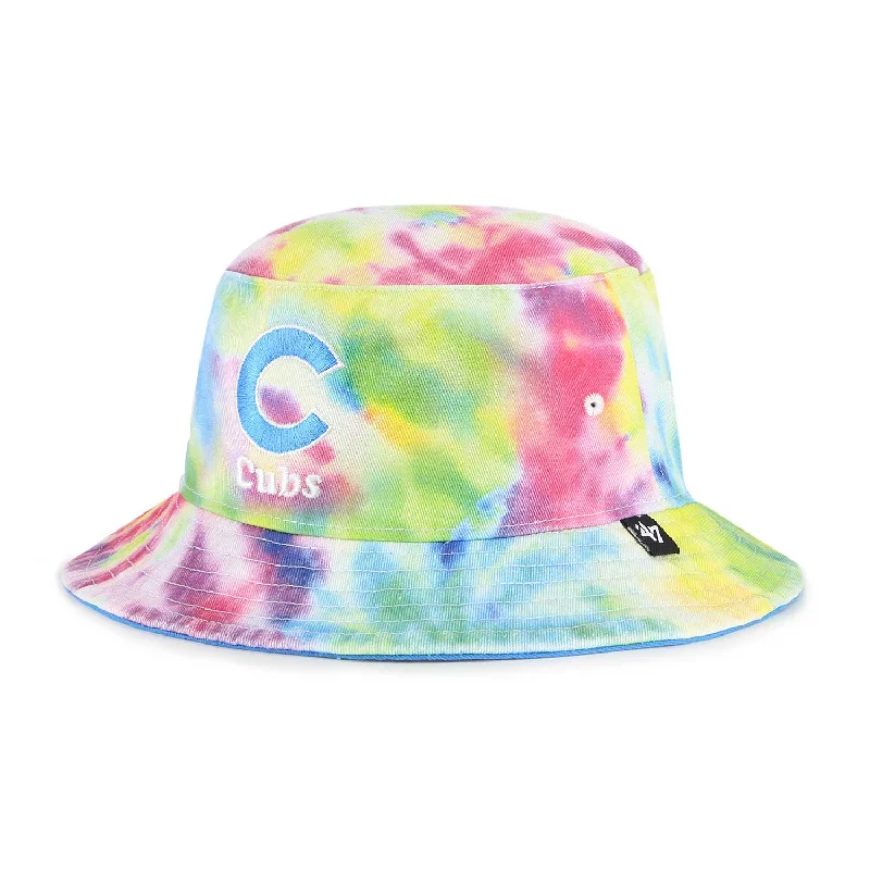 Bucket hats with satin finish-Chicago Cubs Kids White Spectral Bucket Hat