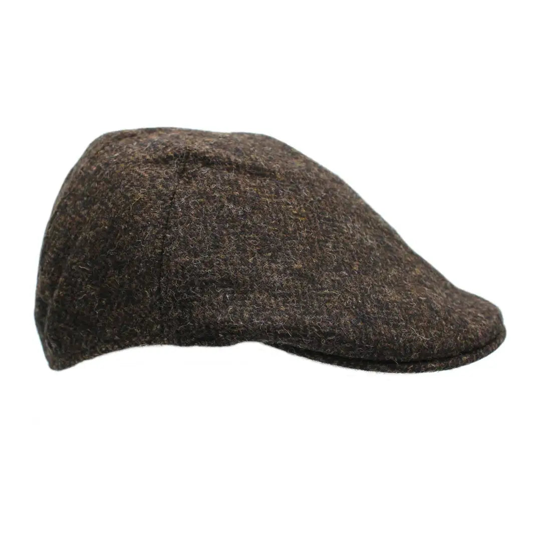 Wool Hats with moss stitches-Heather Exeter British Wool Tweed Duckbill Cap